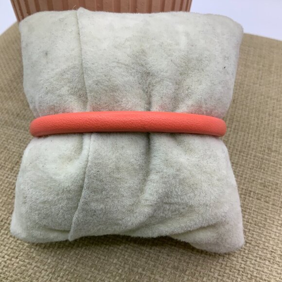 Fossil Sterling Silver Lock Key Coral Leather Band Bracelet - Picture 4 of 6